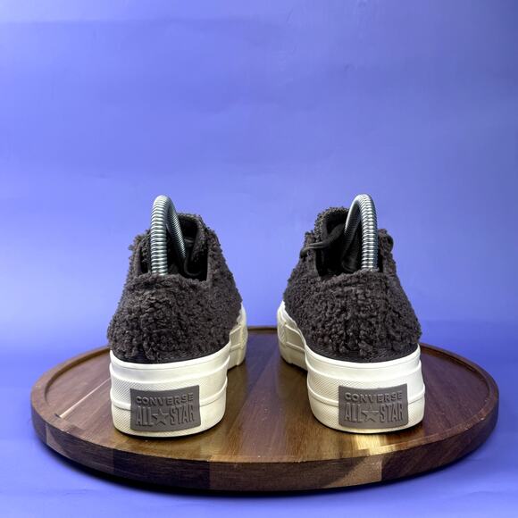 Converse Black Fuzzy Platform Sneakers - Picture 4 of 8